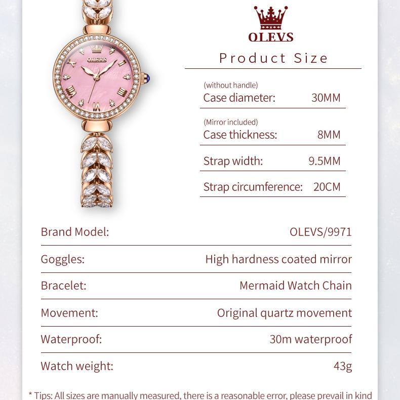 OLEVS Брендовые часы-браслет Женские часы Женские часы