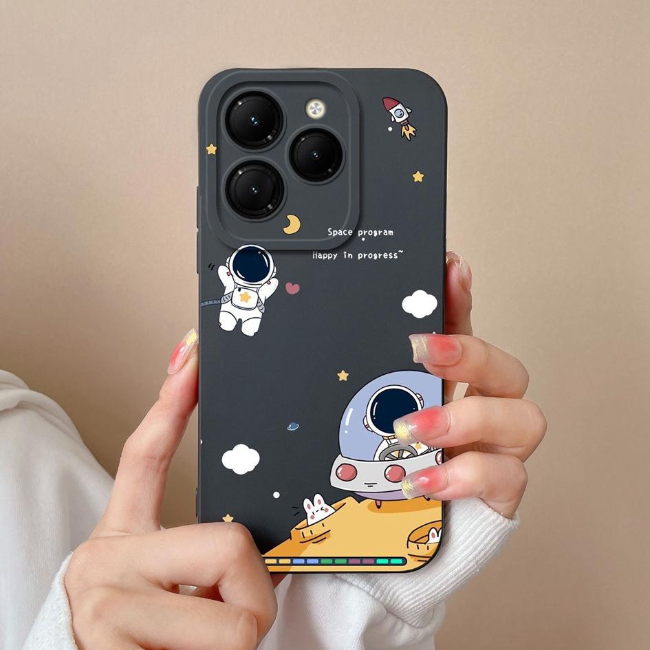Чехол для Infinix Hot 40 Pro Zero 30 4G Note 40 Smart 8 Itel S24 RS4, чехол с астронавтом с мультяшным узором, противоударный жидкий силикон, матовый чехол для телефона, чехлы