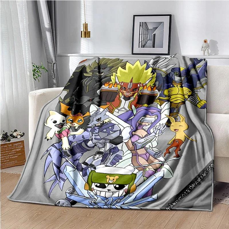 Японский Мультфильм D-Digimon Плед для Дивана, Похода, Пикника Супер Мягкое Одеяло Постельное Теплое Милое Аниме Фланелевый Плед Подарок на День Рождения