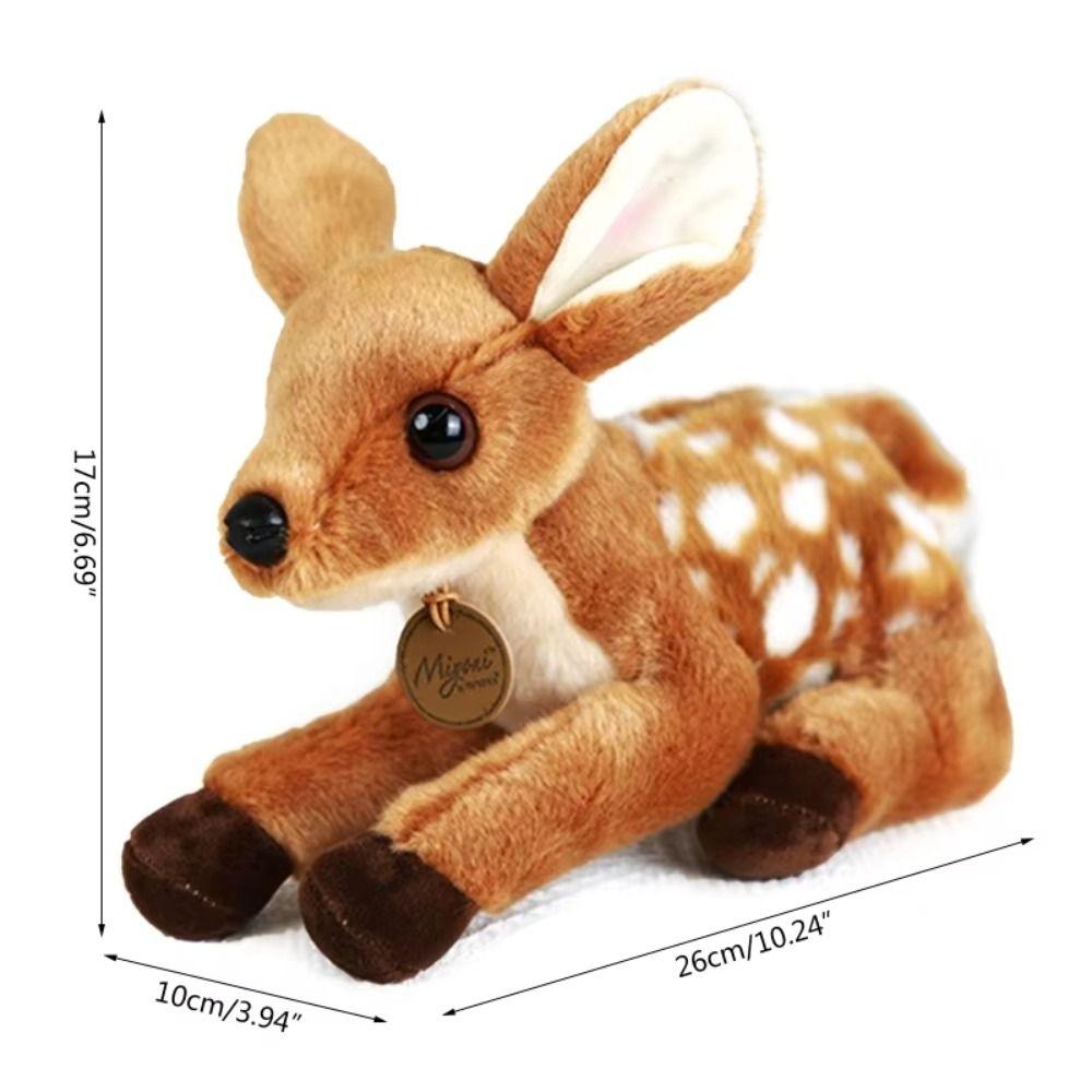 Forest Animal Stuffed Deer Dolls Soft Dolls Simulation Deer Toy Sika Deer Plush  Birthday Gift