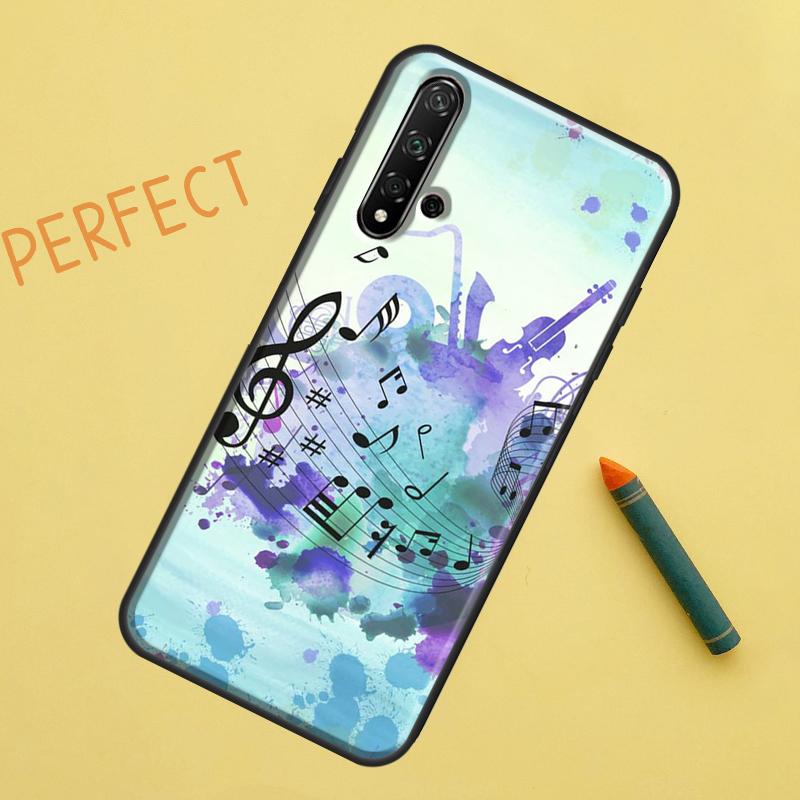 Музыкальный чехол с нотами для Huawei P30 Pro P20 P40 Lite Nova 8i 7i 3i 11i 5T 9 10 SE Y60 Y61 Y70 Y90 P Smart Z