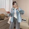 2025 New Hong Kong-Style Women's Denim Shirt Jacket: Casual Spring Loose Fit