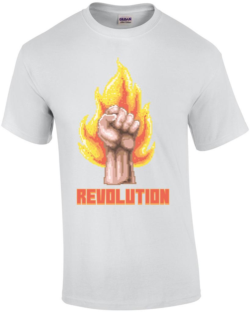 Revolution Burning Fist Retro T-Shirt Unisex T-Shirt
