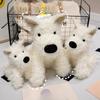 3 Sizes Adorable Fluffy Hair West Highland White Terrier Plushie Soft Puppy Plush Toy Stuffed Lifelike Animals Baby Appease Doll