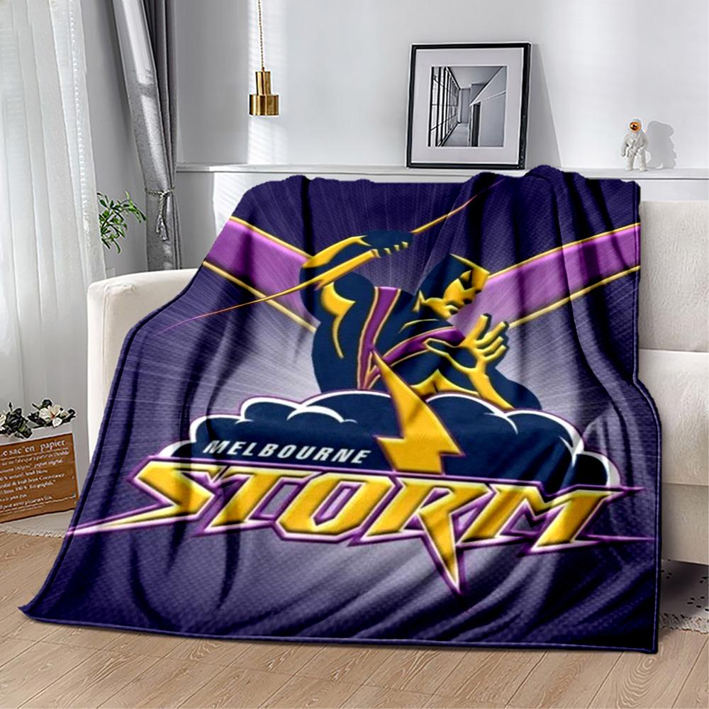 Melbourne Storm Team Logo blankets Suitable for sofas, travel, living rooms also a good gift for friends and family Suitable for all seasons.