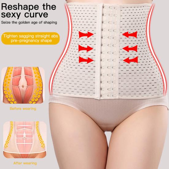 Waist Slimming Belt Good Elasticity Fat Burning Adjustable Cut-out Breathable Body Sculpting Tight Waist Trainer Body Shaper Corset Daily Wear