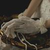 Women Flexible Accessories Wedding Pearls White Gloves Bridal Mittens Lace Bow Gloves Ruffle