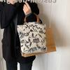 Bamboo tote bag niche bag new fashion canvas embroidery large capacity tote bag ethnic style bag