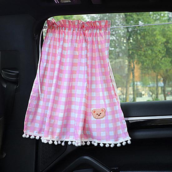 UV-protection Car Curtain Adjustable Portable Cartoon Bear Car Sunshade Car Accessories