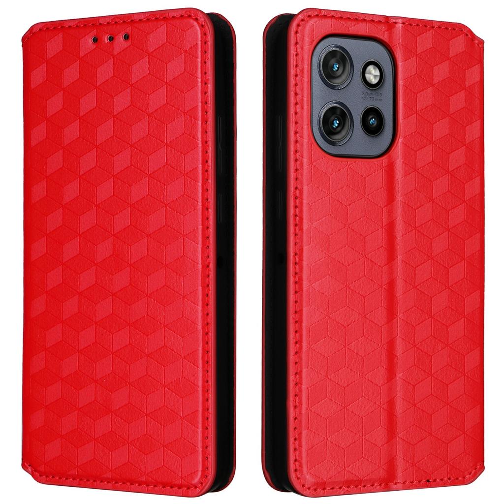 Для Motorola Thinkphone 25 5G/Edge 50 Neo 5G/Moto S50 5G чехол-кошелек с ромбовидным принтом кожаный чехол для телефона