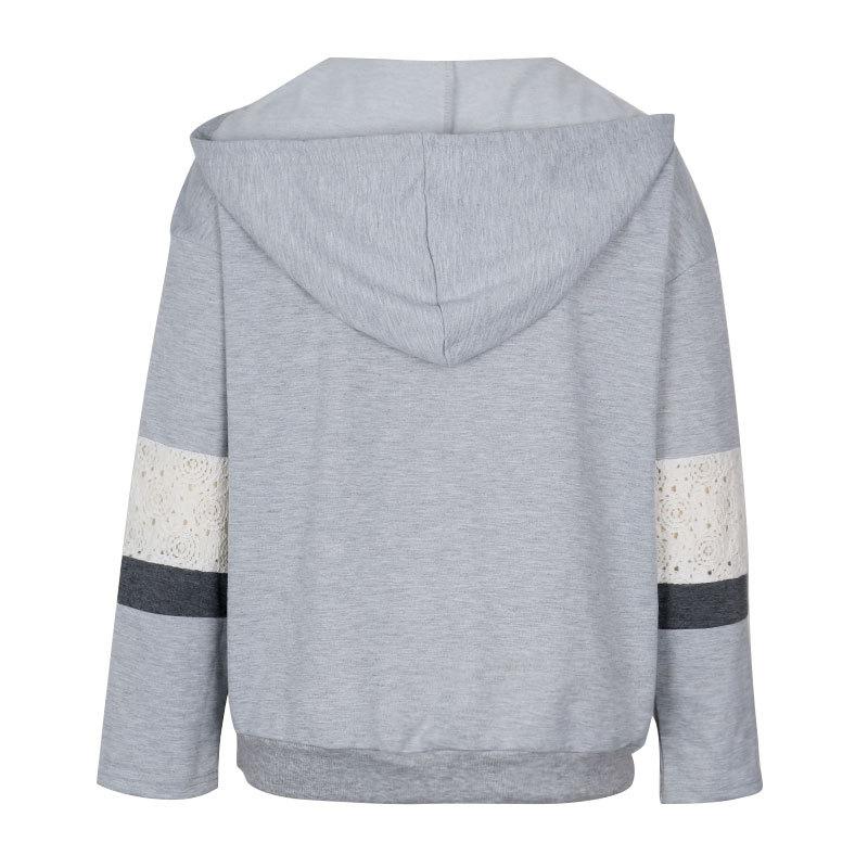 Women's Fashion Casual Solid Color Print Autumn Long Sleeve Hooded Pullovers & Long Sleeves