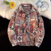 Men's Vintage Retro Ethnic Embroidered Wool Shirt Jacket