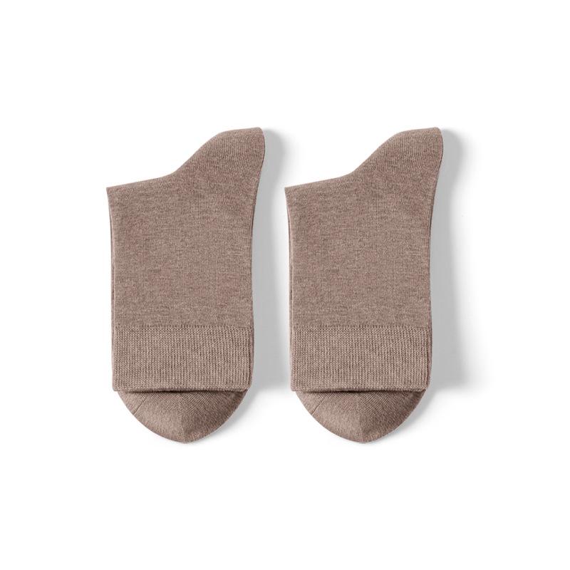 Женские носки до середины икры из 100% чистого хлопка - устойчивые к запаху, антибактериальные, не скатывающиеся, с ручным швом на мыске, бесшовные, идеально подходят для весны и осени.