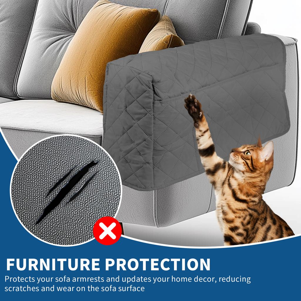 2 шт. Водонепроницаемый чехол на подлокотник дивана, многофункциональный защитный чехол для подлокотника дивана с боковым карманом для хранения пульта от телевизора, телефона и других предметов