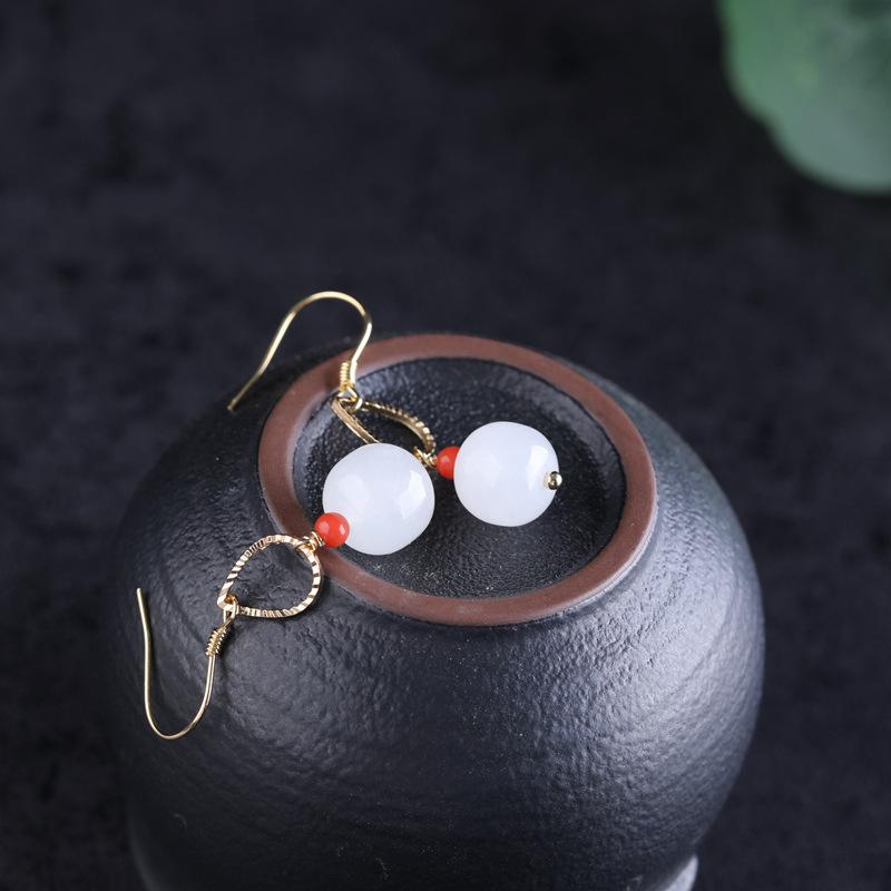 Танциз стерлингового серебра 925 пробы нефритовый циркон серьги серьги-капли для женщин подарки на свадьбу