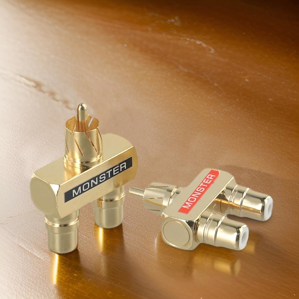 2 шт. для RCA аудио Y-разветвитель-адаптер 1 штекер на 2 гнезда позолоченный