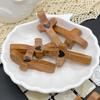 Solid Wood Love Heart Black Walnut Cross Cross-Border Hot Selling Wooden Cross Church Easter Keychain