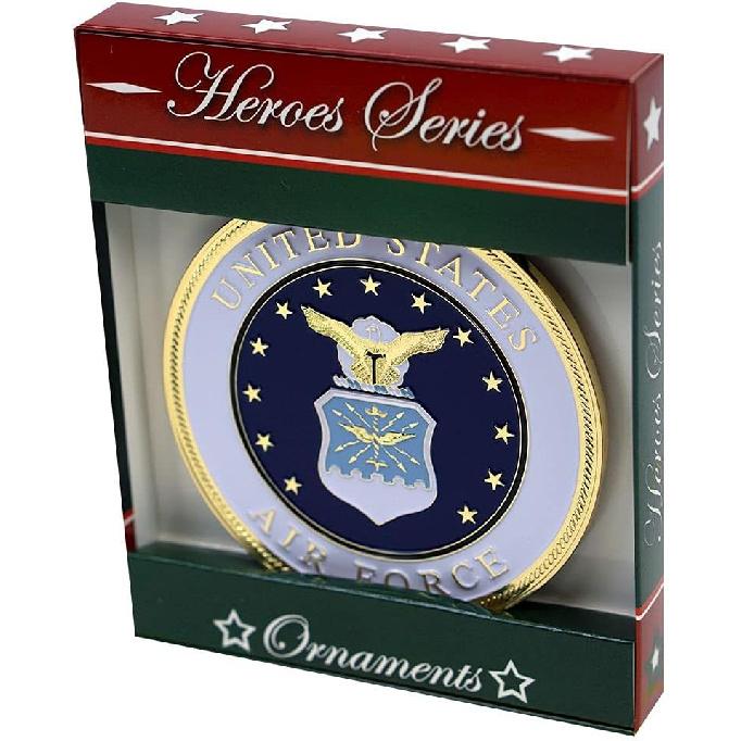 Air Force Heroes Series Holiday Ornament - Officially Licensed Air Force Medallion- Die Cast Metal