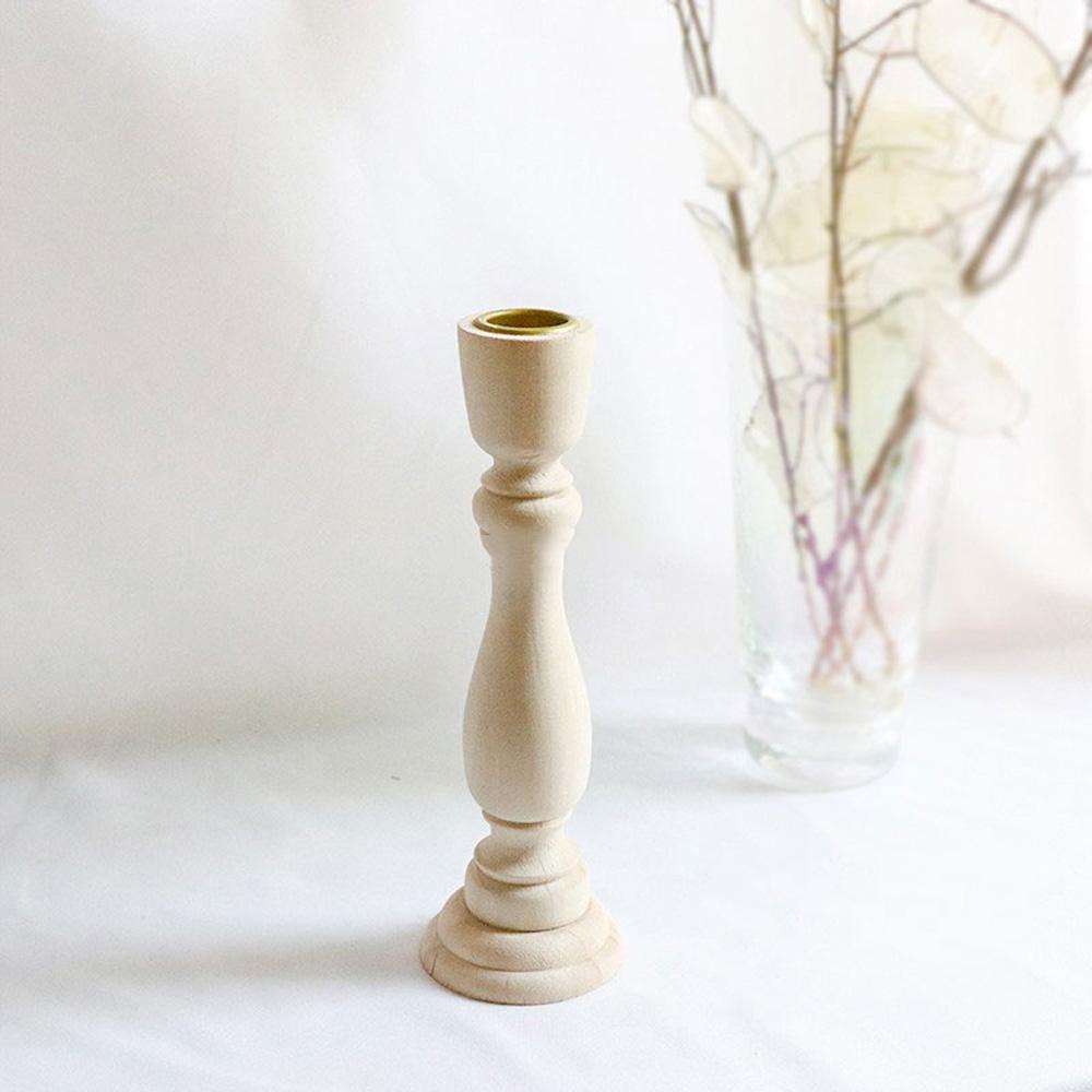 Home Decor Vintage Retro Wood Candle Holder Wedding Decoration Candlestick Holder Wooden Pillar