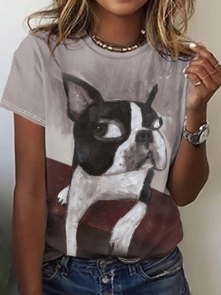 Women's T-Shirt Cat Print Design Harajuku Casual Short Sleeved Top Fashionable Trend Plus Size Women's Clothing