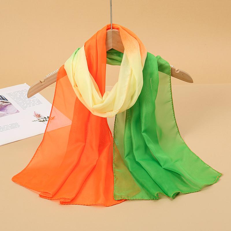 Принт Шифоновый Шарф Шаль Женский Солнцезащитный Шелковый Шарф Тюрбан Длинный Парео Пляжный Путешествия Уличные Аксессуары Модная Повязка на Голову