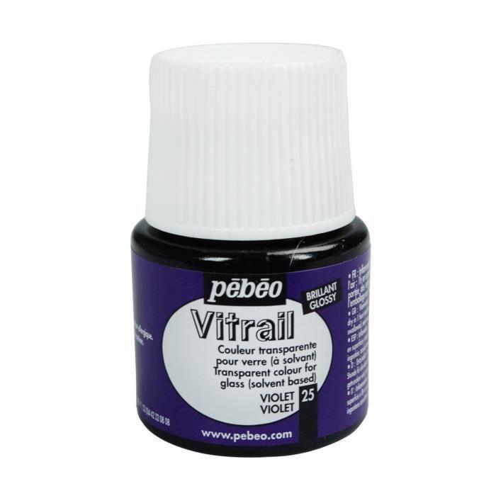 Peinture Vitrail - Pebeo - Violet - 45ml - Brillant - Pour Adultes Et Mixtes