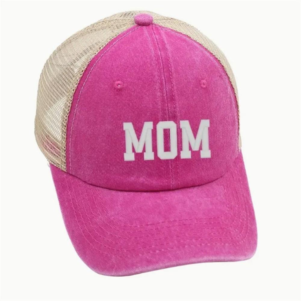 Visors DAD MOM Baseball Hats Mesh Net Sunscreen Hats Washed Distressed Faded Cap for Man Women