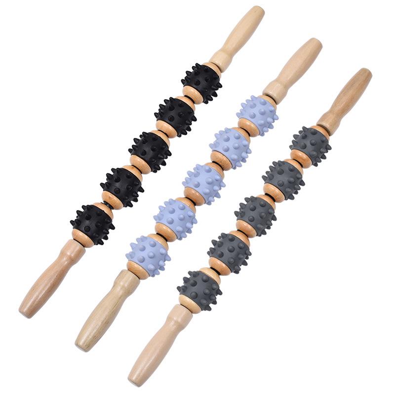 Деревянный ролик-массажер для спины и живота "Клык волка"