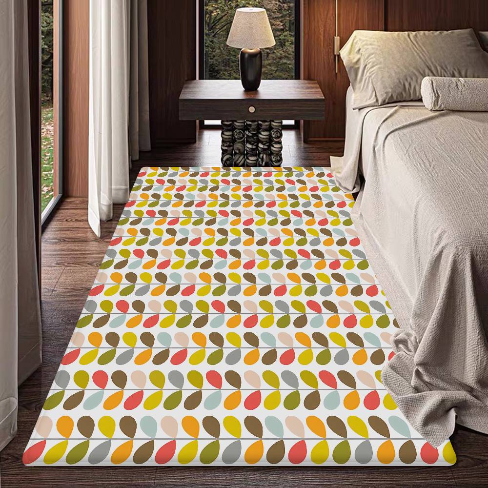 Orla Kiely Лист Цветок Коврик для Ванной Противоскользящий Впитывающий Воду Длинный Полосатый Подушка Коврик для Спальни Отель Декор Коврик