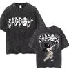 Singer Junior H Sad Boyz Washed Vintage Tshirt Summer Men Women Casual Fashion Oversized TShirt Mens Hip Hop Aesthetic T Shirt