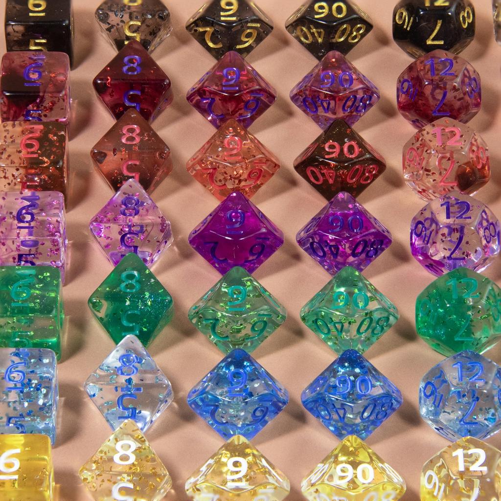 Набор игральных костей DND из 7 многогранных цифровых игральных костей D4 D6 D8 D10 D% D12 D20 для настольных игр DND RPG