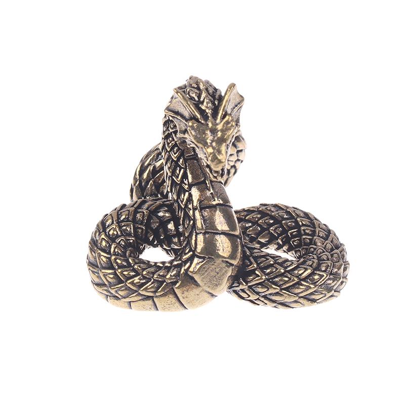 1Pc Antique Bronze Mini Snake Statue Miniature Figurines Zodiac Animal Interior Desk Decorations Tea Pets Ornaments Brass Crafts