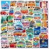 50 Float Bus Stickers Cartoon Transportation Stickers Children's Enlightenment Education Hip Hop Bus Doodle Stickers