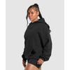 Gymshark Худи оверсайз с вышитым логотипом черное B1c9x Bb2j