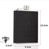 8oz Stainless Steel Hip Flask, Black Shining Body Portable Whiskey Wine Pot Bottle Funnel Travel Tour Wine Cup