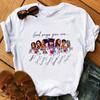 Fashion Casual Girls Letter Graphics Women's T-Shirt Summer Loose Tees 90S Short Sleeve O-Neck Blouses Ladies White Tops Clothes