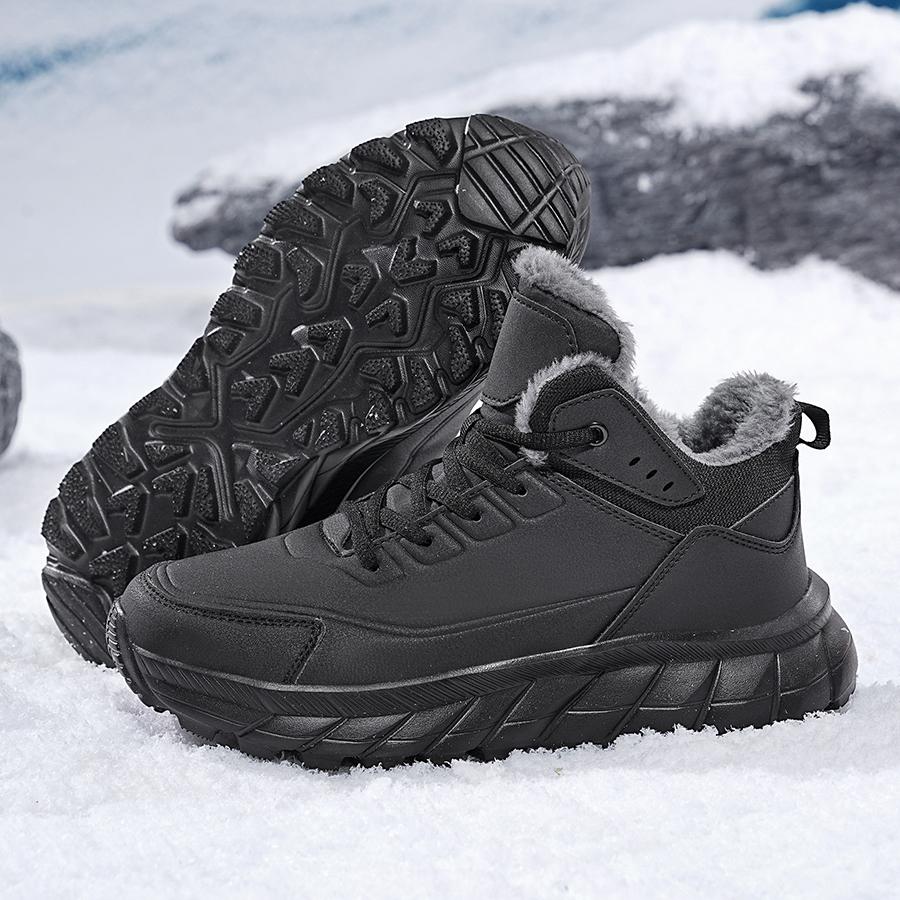 Fashion New Men's Boots Plush Flat Bottom Shoes for Men Waterproof Snow Boot Winter Super Warm Outdoor Comfortable Hiking Male Shoe