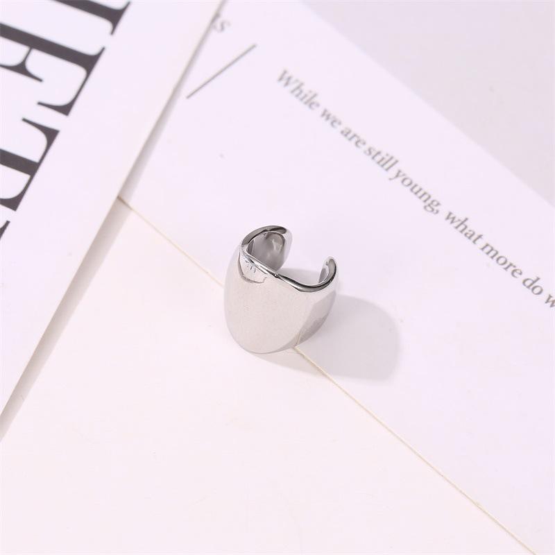 Fashion Ear Clip Simple Metal Polished Ear Bone Clip Punk Retro Wide Version Ear Pierced Earrings