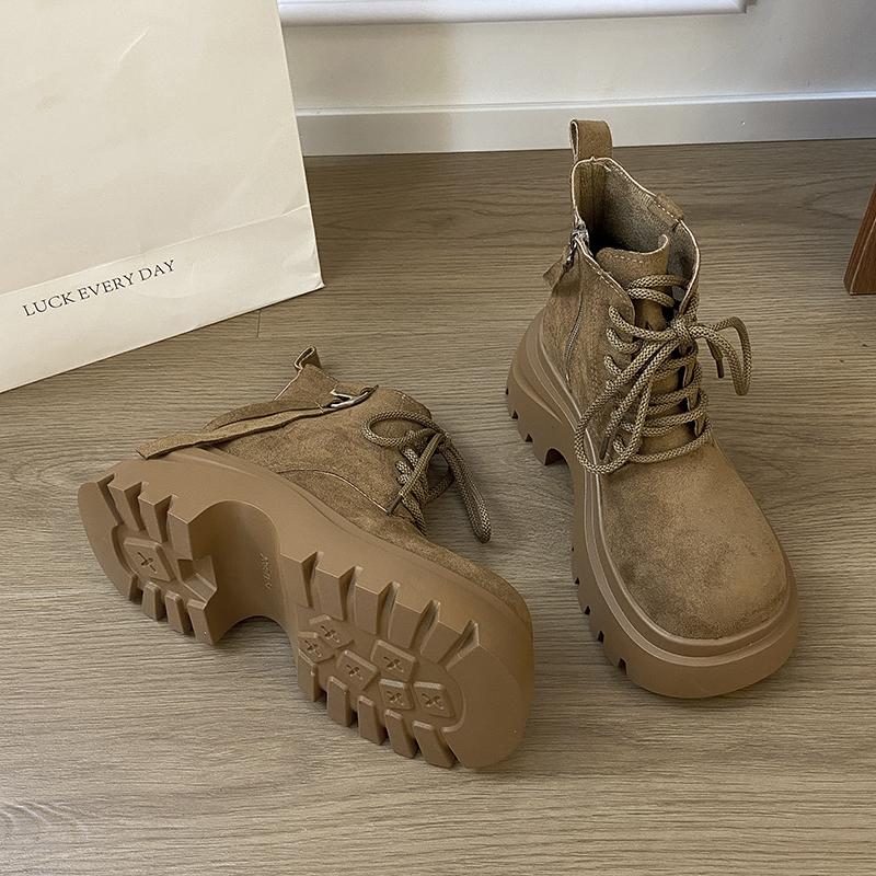 Fashion Ankle Boots for Women Flats Platform Fashion Shoes Suede Designer Casual Sport Boots 2025 New Trend Cozy Femme Chelsea Botas