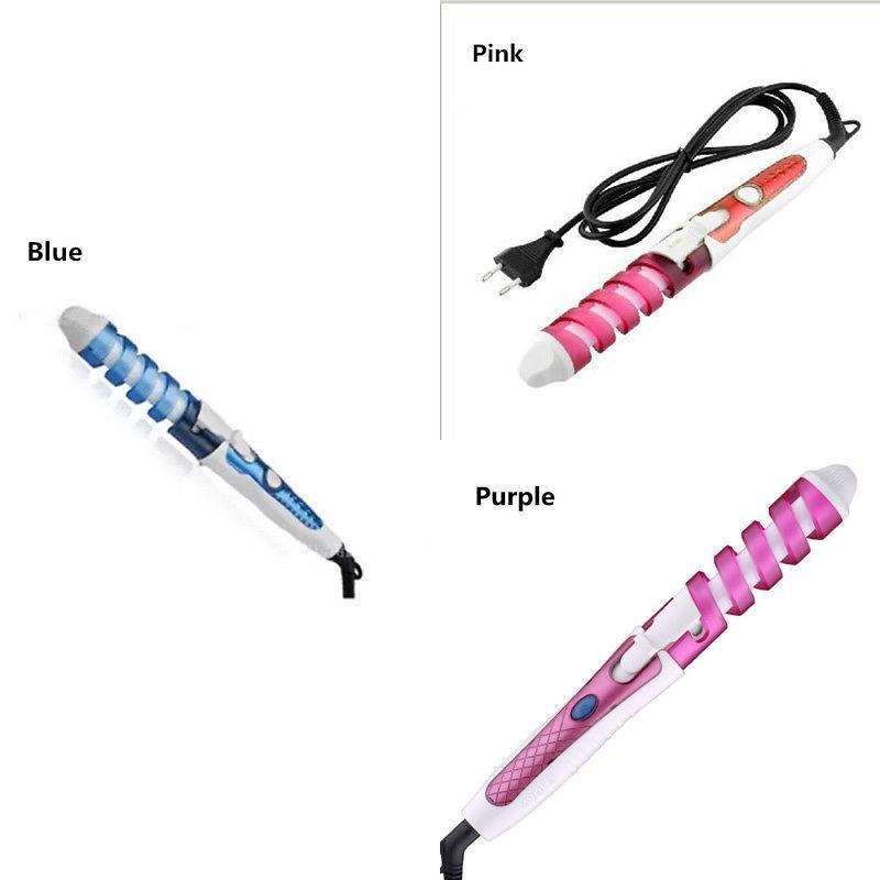 Спиральная плойка для завивки волос, парикмахерский инструмент с вилкой американского стандарта для домашней укладки волос и профессионального использования