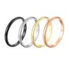 Durable Stackable Plain Band Rings 2MM Titanium Steel Rings Simple Thin Rings  Midi Ring