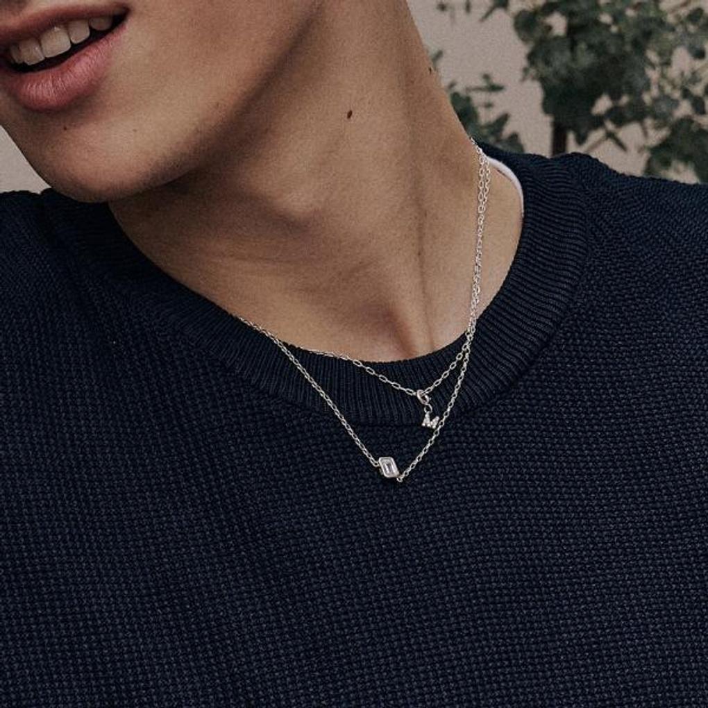 My Initial Silver Drop Necklace (M)_OTN222815QWW