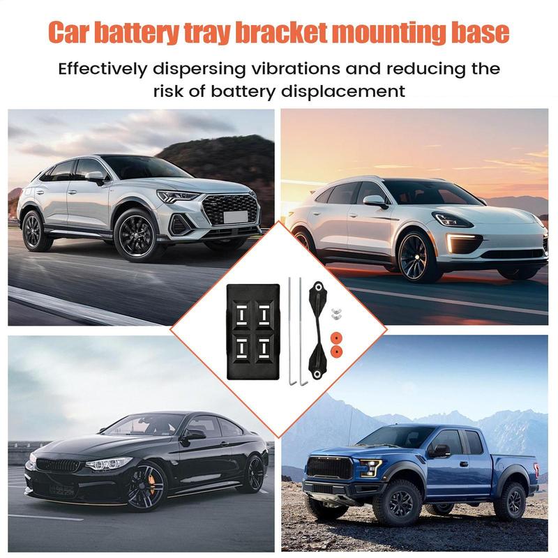 Universal Battery Tray Adjustable Clamp Holder Heavy Duty Mounting Base For Battery, Car Truck RV Boat Marine Trailer