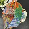 POBING Silk Cashmere Scarf Women Hand Rolled Shawls Fashion Printed Square Scarves Wraps Lady Bandana Big Hijabs Female Foulards