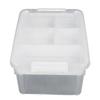 16L Plastic Storage Box Sturdy PP Clear Latching Box with Removable Tray for Toys Organization
