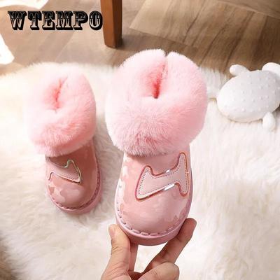 Детские зимние нескользящие зимние ботинки большого размера, толстые бархатные непромокаемые кожаные ботинки для мальчиков и девочек