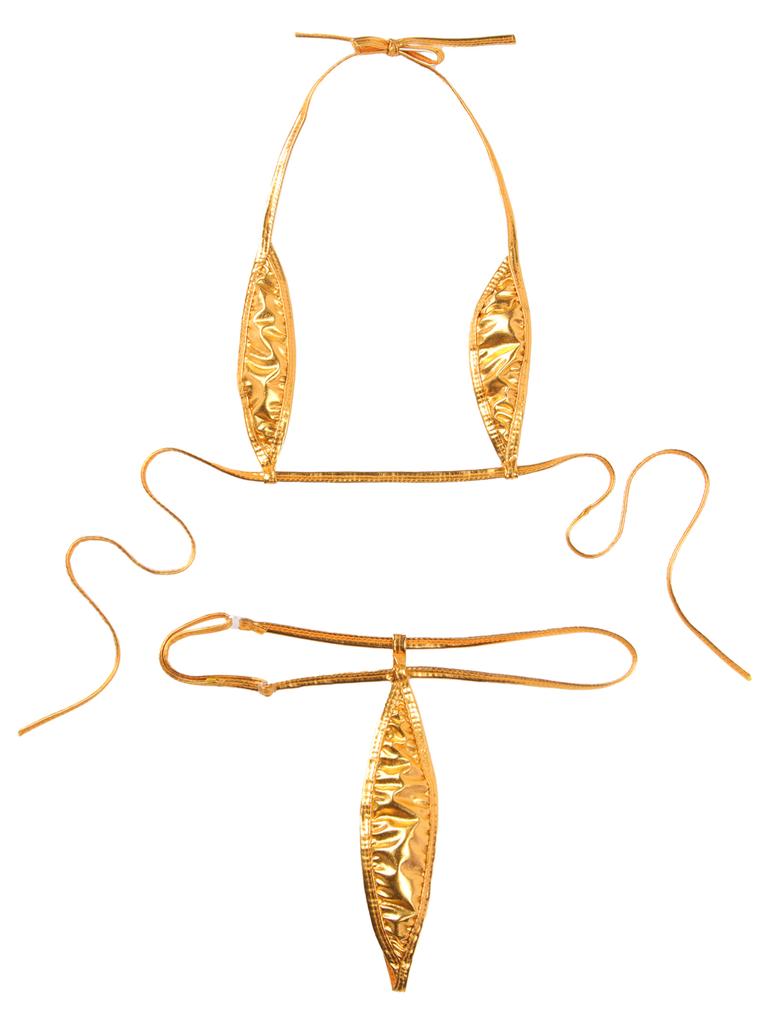 Women's Swimsuit Sexy Backless Solid Color Micro Bikini Bathing Suits for Women