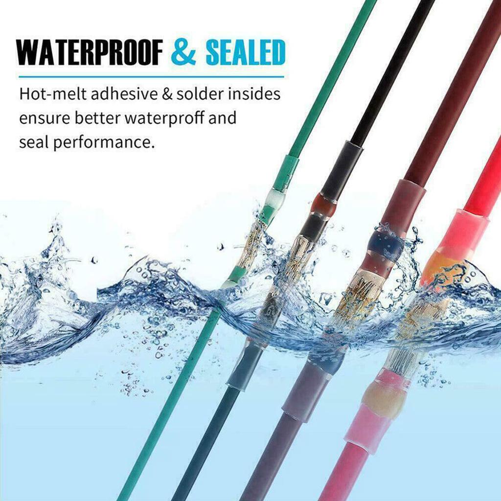 Waterproof Solder Seal Heat Shrink Tube Sleeves Electrical Wire Connector Butt Splice Terminals Heat Shrinkage Cable Connectors