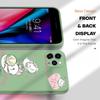 Милый чехол для телефона с милыми кошками для iPhone 15, 14, 13, 12, 11, Samsung Galaxy S23 S22 A52 A52S, мягкие квадратные жидкие силиконовые чехлы с полной защитой