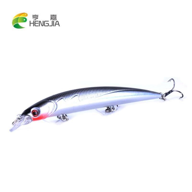 HENGJIA 8pc Minnow Fishing Lure with 3D Eyes Hook Bionic Pike Bass Bait Fishing Tool